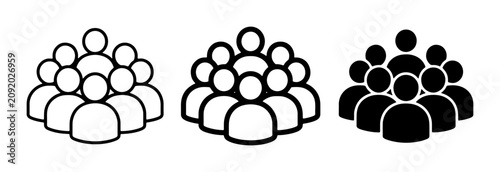 Group of People Icons, Crowd Silhouettes, Community Symbols, Teamwork Graphics, Social Gathering Icons, Diversity Representation, Abstract Figures