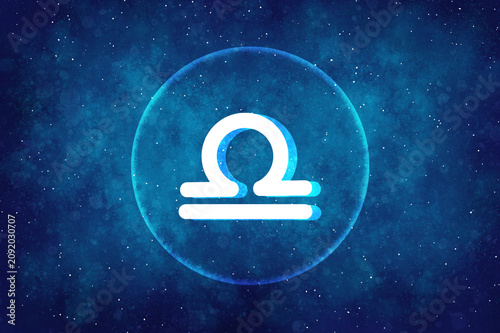 Libra Astrology on Galaxy Background