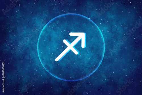 Sagittarius Astrology on Galaxy Background