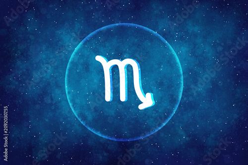 Scorpio Astrology on a galaxy background