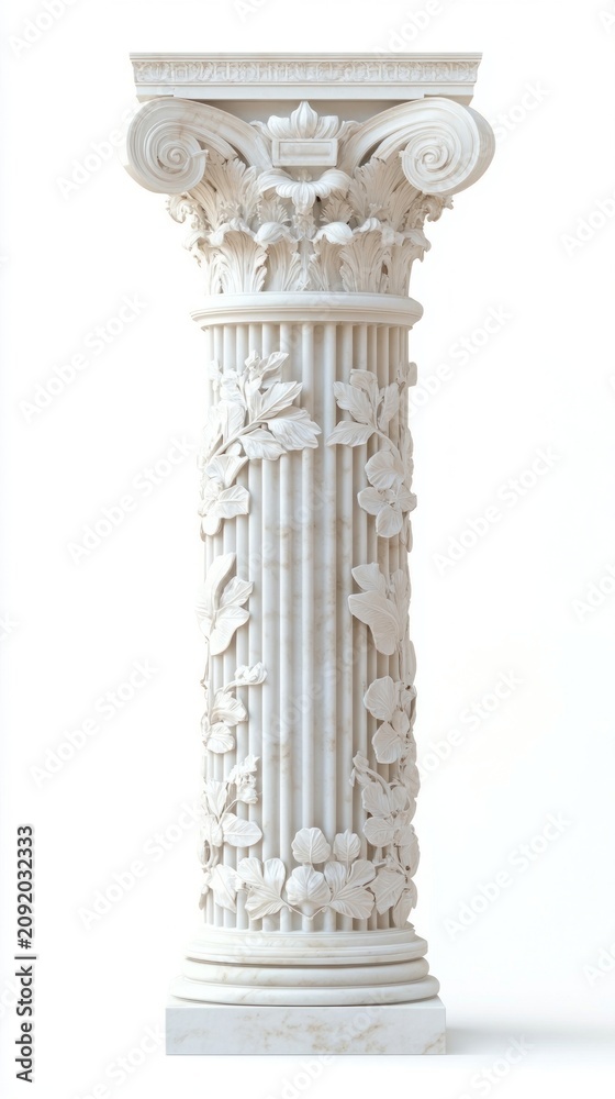 Obraz premium White marble Ionic pillar architecture column greek.