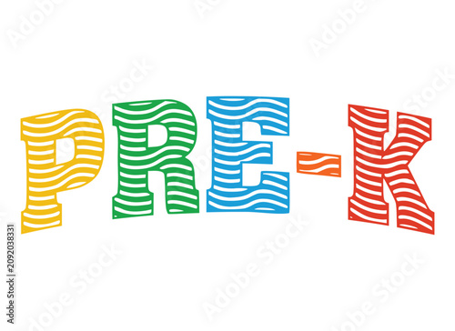 Obraz na plátne Pre-K school color vector design, Back to school lettering, Teacher shirt vector