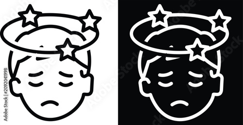 Foto dizzy Two-tone version in black and white background