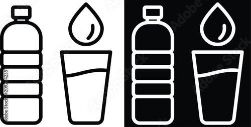 Fotografie hydrate Two-tone version in black and white background