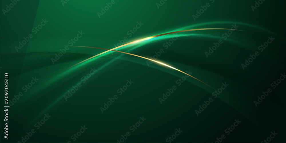 Fototapeta premium green abstract background design with elegant golden elements vector illustration
