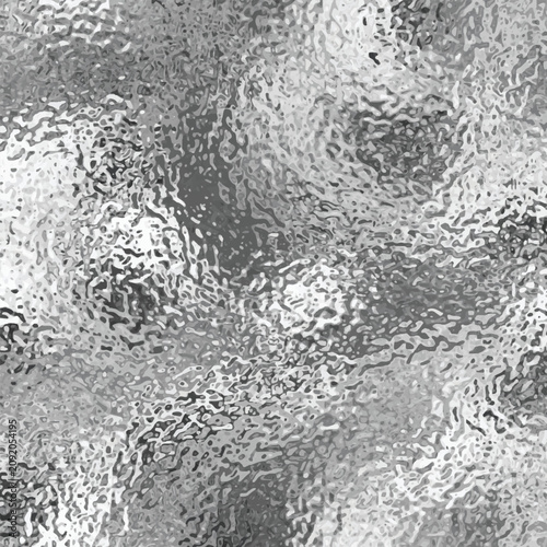 White amalgam glass background. Abstract metal foil effect. Light gray frosted texture. Grey silver grainy pattern. Gradient matte stained glass surface. Vector illustration