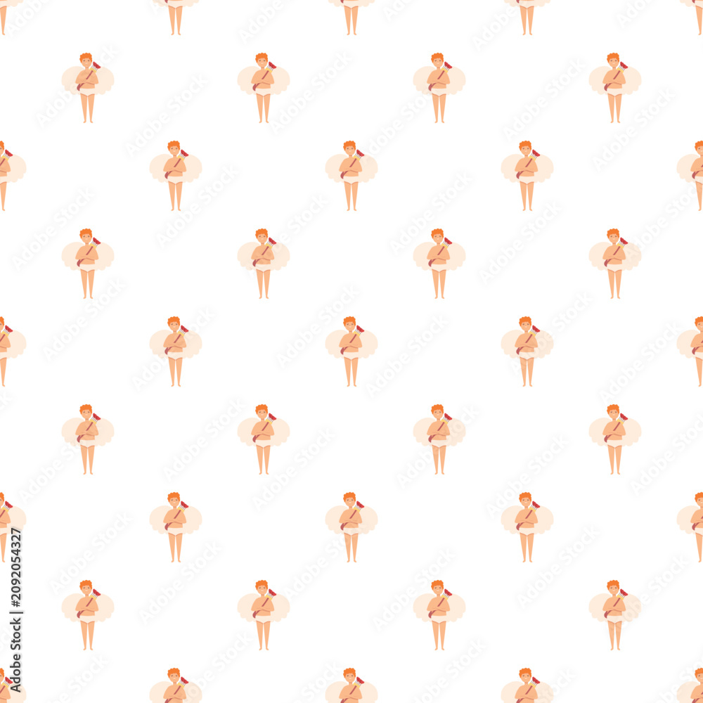 Obraz premium Cupid characters with bow and arrow creating a repeating pattern for romantic concepts