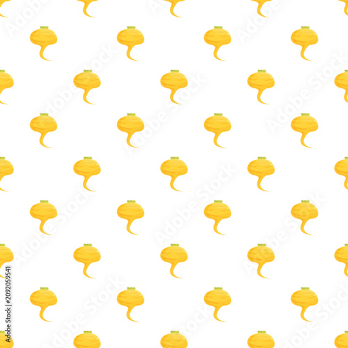 Foto Yellow turnip root vegetables repeating an abstract seamless organic pattern