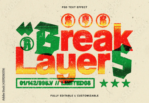 Distressed Retro Print Text Effect