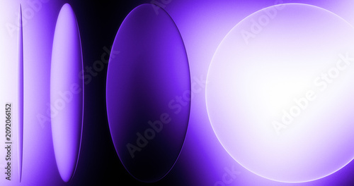 A glowing purple glass sphere creates a modern abstract background