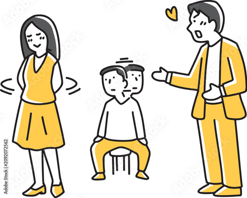 告白している男女を座ってみる男性