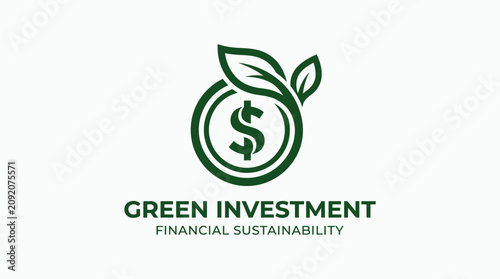 Tableau sur toile Green investment financial sustainability logo.