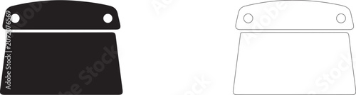 Bild auf Leinwand Dough scraper spatula vector icon filled and outline, pastry divider bench tool for counter clean symbol