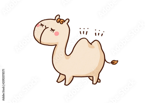 Obraz na plátne Bactrian camel with two fine humps on its back, desert animal or wildlife ecolog