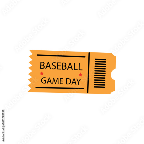 Vector illustration of a baseball game ticket, in doodle style. Used as design templates for tickets or invitations to sporting events
