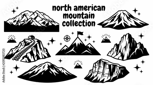 Fotografi iconic north american mountains featuring denali mount rainier pikes peak whitne