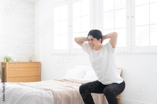 Obraz na plátně スクワットする男性