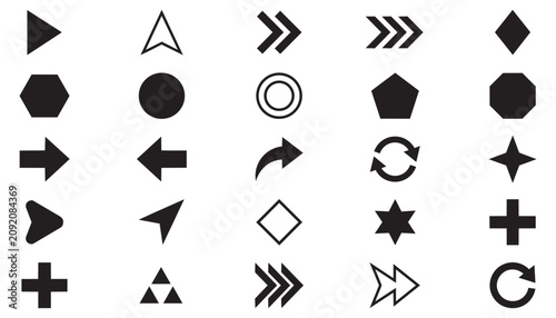 Geometric Symbol Icon Set Vector Design Art
