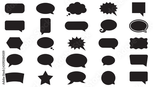 Speech Bubble Shape Set Vector Design Art