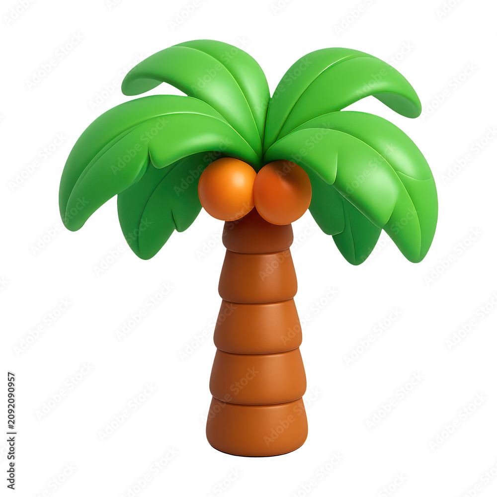 Obraz premium PNG Colorful cartoon palm tree illustration.