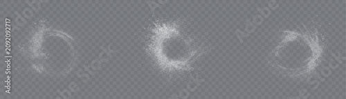 Cuadro en lienzo White powder splash particle ring scatters of salt or sugar crystals realistic c
