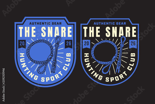 Photos Snare loop and tightening rod retro badge design for hunting