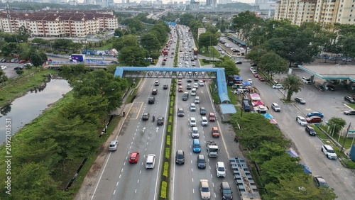 Fényképezés Permas Jaya Bridge, Johor Bahru, Malaysia - July 11,2026 - Aeriel View to Permas