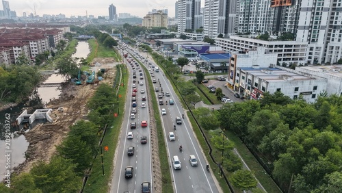 Fényképezés Permas Jaya Bridge, Johor Bahru, Malaysia - July 11,2026 - Aeriel View to Permas