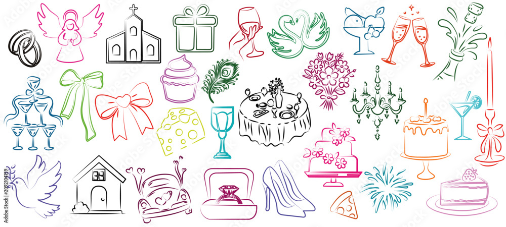 Obraz premium Wedding Clipart