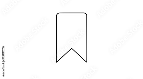 Valokuva Minimal ribbon bookmark vector icon, hand-traced outline illustration with round