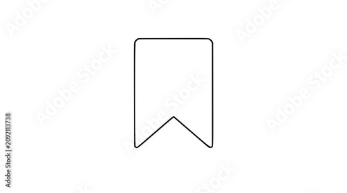 Canvas-taulu Simple saved page ribbon bookmark vector icon, minimalist black outline illustra
