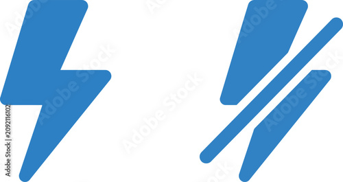 Foto Blue lightning bolt and diagonal slash vector