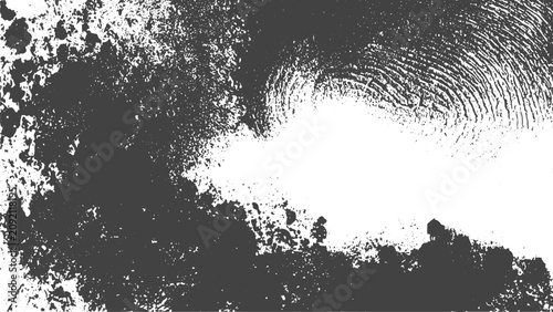Bild auf Leinwand Close Up Black Fingerprint Smudge with Detailed Textured Ridges on White Background, Realistic Biometric Thumbprint, Forensic Identity, High Detail Vector Illustration