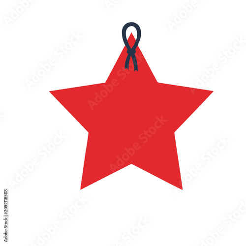 Red Star with Ribbon