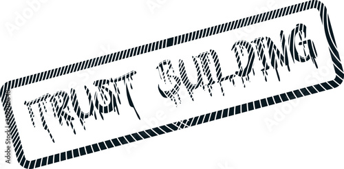 Obraz na plátne A worn dark blue rectangular rubber stamp featuring the important words Trust Bu