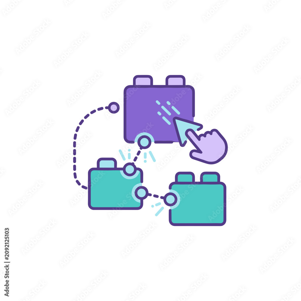 Obraz premium Purple Lego Brick Connection.