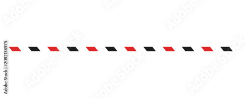 Fotografie A horizontal row of alternating red and black parallelogram-shaped dashes, isola