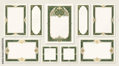 Ornate Frames Backgrounds Set - Vintage Decorative Borders Collection