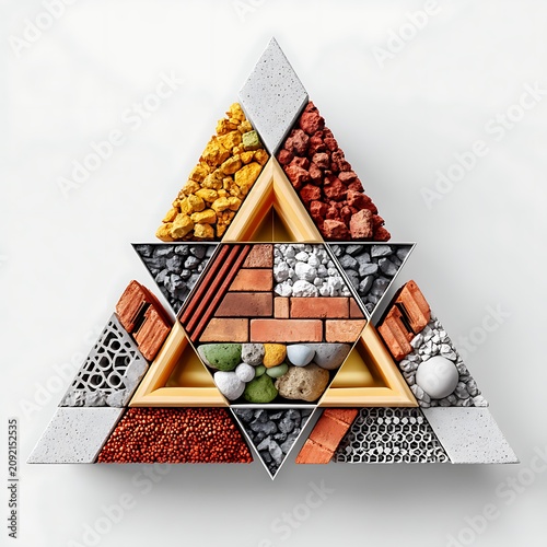 Abstract letter shaped brick block high resolution image