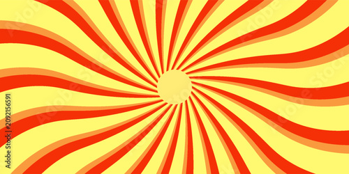 Autumn color sun rays background. Abstract orange sun rays design wallpaper.