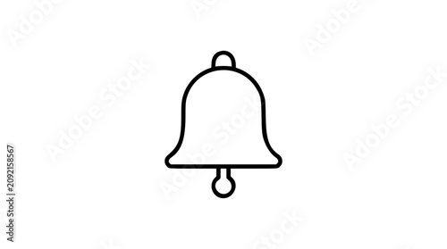 Konstfotografi A clean black and white line art vector icon of a traditional hand bell, great for notifications, alerts, school, church, or service bell representations in interfaces