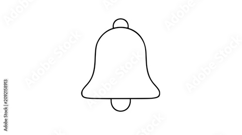 Foto Hand-traced ringing bell vector icon with clean outline, clapper detail, alert n