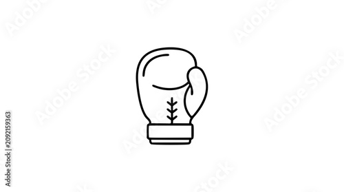 Bild auf Leinwand Hand-traced red boxing glove vector icon, bold fight gear illustration with clea