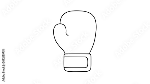 Foto A clean black and white line art vector icon of a boxing glove, suitable for combat sports branding, gym signage, or martial arts promotional materials and designs