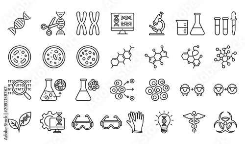 Tableau sur toile Genetic Engineering and Biotechnology Outline Icon Pack