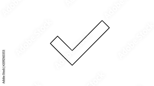 Tableau sur toile A clean hand-drawn checkmark line art vector icon ideal for marking tasks complete or confirming selections in digital and print materials