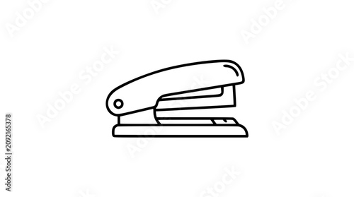 Fotografie A streamlined desk stapler depicted from an alternate angle with refined contours, fitting for office equipment websites, supply chain visuals, or administrative toolkits
