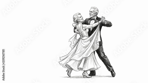 Senior citizens day vector with elderly couple dancing elegantly