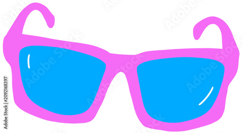 pink sunglasses on white background