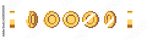 Φωτογραφία Animated pixel art gold coin sprite sheet